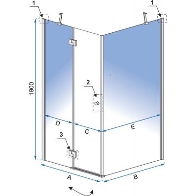 Rea Madox kabina prysznicowa 90x90 cm kwadratowa chrom/szkło przezroczyste REA-K4527