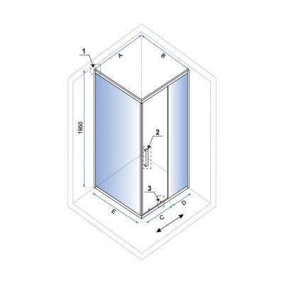 Rea Hermes kabina prysznicowa 90x120 cm prostokątna szkło transparentne REA-K7418