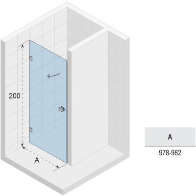 Riho Scandic NXT X101 drzwi prysznicowe 100 cm wnękowe prawe czarny mat/szkło przezroczyste G001008121