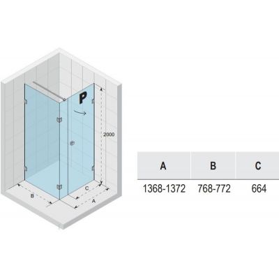 Riho Scandic NXT X204 kabina prysznicowa 140x80 cm prostokątna prawa czarny mat/szkło przezroczyste G001088121