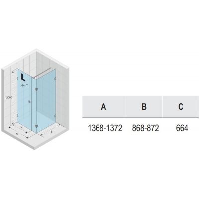 Riho Scandic NXT X204 kabina prysznicowa 140x90 cm prostokątna lewa chrom błyszczący/szkło przezroczyste G001089120