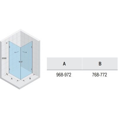 Riho Scandic NXT X209 kabina prysznicowa 100x80 cm prostokątna chrom błyszczący/szkło przezroczyste G001103120
