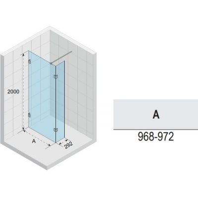 Riho Scandic NXT X402 Walk-In kabina prysznicowa 100x30 cm wolnostojąca chrom błyszczący/szkło przezroczyste G001124120
