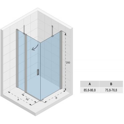 Riho Novik Z203 kabina prysznicowa 90x80 cm prostokątna chrom błyszczący/szkło przezroczyste G003018120