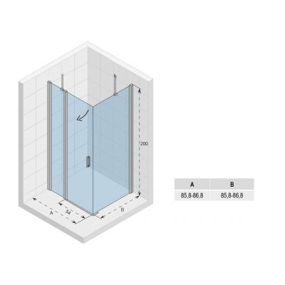 Riho Novik Z203 kabina prysznicowa 90x90 cm kwadratowa chrom błyszczący/szkło przezroczyste G003019120