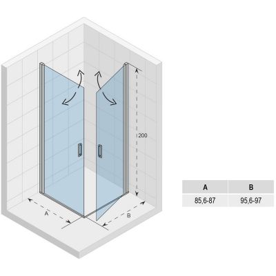 Riho Novik Z209 kabina prysznicowa 90x100 cm prostokątna chrom błyszczący/szkło przezroczyste G003025120