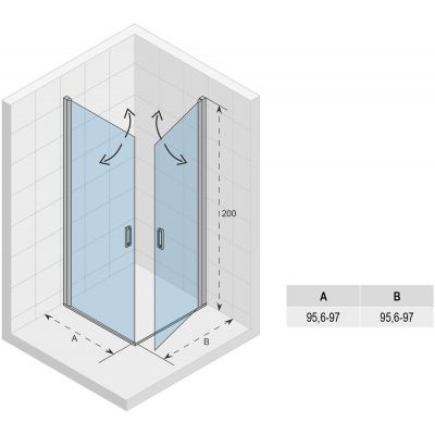 Riho Novik Z209 kabina prysznicowa 100x100 cm kwadratowa chrom błyszczący/szkło przezroczyste G003026120