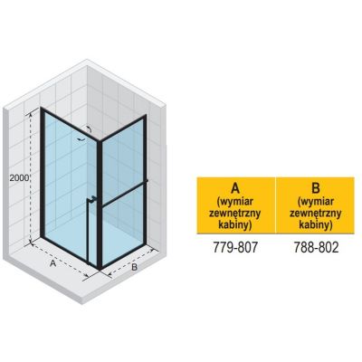 Riho Lucid GD201 kabina prysznicowa 80x80 cm kwadratowa biały mat/szkło przezroczyste G005007122