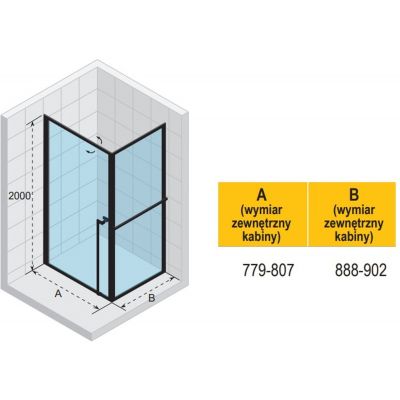 Riho Lucid GD201 kabina prysznicowa 80x90 cm prostokątna biały mat/szkło przezroczyste G005008122