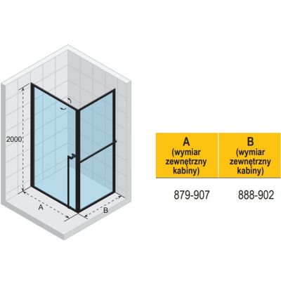 Riho Lucid GD201 kabina prysznicowa 90x90 cm kwadratowa biały mat/szkło przezroczyste G005011122