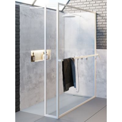 Riho Lucid GD402 Walk-In kabina prysznicowa 140x30 cm wolnostojąca biały mat/szkło przezroczyste G005036122