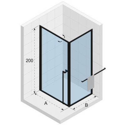 Riho Lucid GD201 kabina prysznicowa 90x90 cm kwadratowa czarny/szkło przezroczyste GD209B090