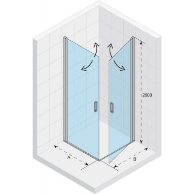 Riho Novik Z209 kabina prysznicowa 100x80 cm prostokątna chrom/szkło przezroczyste GZ2080100