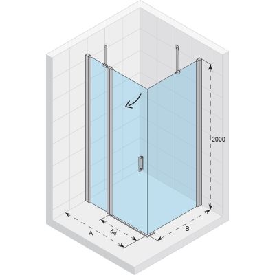 Riho Novik Z203 kabina prysznicowa 90x80 cm prostokątna chrom/szkło przezroczyste GZ7090080