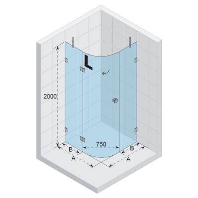 Riho Scandic M308 kabina prysznicowa 90 cm prawa szkło przezroczyste GX0404202