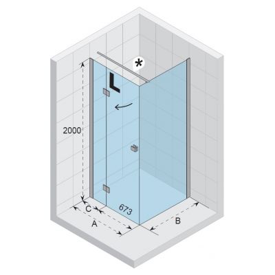 Riho Polar P206 kabina prysznicowa 90x90 cm kwadratowa prawa chrom/szkło przezroczyste GP0207202