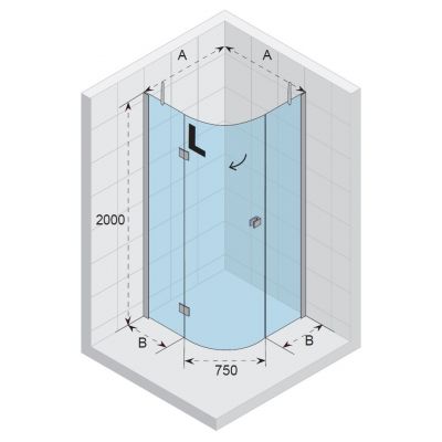Riho Polar P308 kabina prysznicowa 120 cm lewa szkło przezroczyste GP0407201