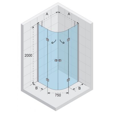 Riho Polar P309 kabina prysznicowa 120 cm szkło przezroczyste GP0407300