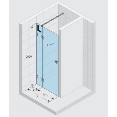 Riho Scandic Lift drzwi prysznicowe 100 cm prawe M104 GX0070202