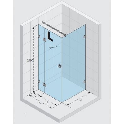Riho Scandic Lift kabina prysznicowa 97x97 cm kwadratowa prawa chrom/szkło przezroczyste M203 GX0007402