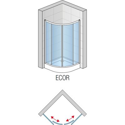 SanSwiss ECO-Line kabina prysznicowa 90 cm półokrągła srebrny mat/szkło przezroczyste ECOR550900107
