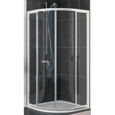 SanSwiss ECO-Line kabina prysznicowa 90 cm półokrągła srebrny mat/szkło przezroczyste ECOR550900107