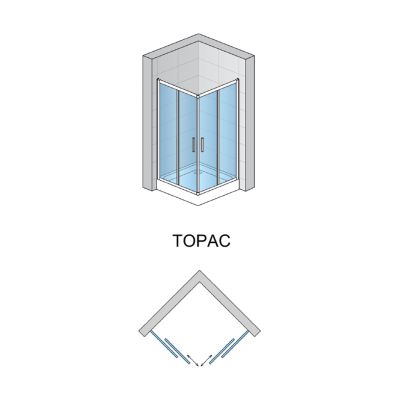 SanSwiss TOP-Line kabina prysznicowa 90 cm kwadratowa srebrny połysk/szkło przezroczyste TOPAC09005007