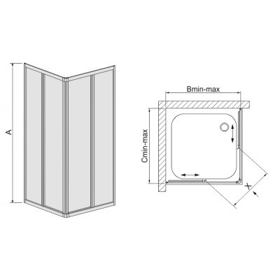 Sanplast Classic kabina prysznicowa 80x80 cm kwadratowa narożna typ KNs-c biP 600-013-0020-10-520
