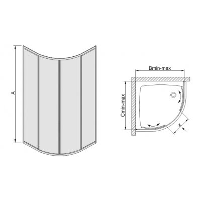 Sanplast Classic kabina prysznicowa 80x80 cm półokrągła narożna typ KP-c biP 600-013-0622-10-520