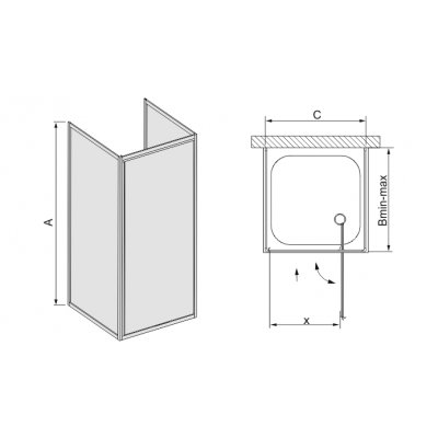 Sanplast Classic kabina prysznicowa 80x80 cm kwadratowa przyścienna typ KT/DJ-c biP 600-013-1021-10-520