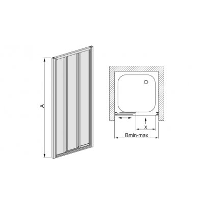 Drzwi prysznicowe przesuwne 90 cm typ DTr-c Sanplast Classic 600-013-1631-10-520