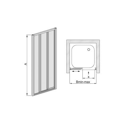Drzwi prysznicowe przesuwne 120-130 cm typ DTr-c Sanplast Classic 600-013-1861-10-410