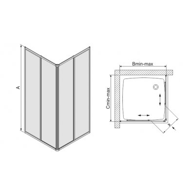 Sanplast Eko Plus kabina prysznicowa 80x80 cm kwadratowa narożna typ KN/EkoPlus 600-130-0020-10-520