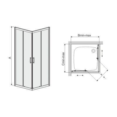 Sanplast TX KN/TX5b-100 kabina prysznicowa 100 cm kwadratowa srebrny błyszczący/Sitodruk W15 600-271-0240-38-231