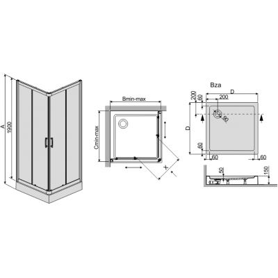 Sanplast TX kabina prysznicowa 80 cm kwadratowa z brodzikiem typ KN/TX5+Bza biewCR 602-270-0221-01-370
