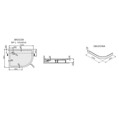 Sanplast TX kabina prysznicowa 90x120 cm asymetryczna narożna typ kpl-P-KP4/TX5b-90x120 602-271-0320-39-400