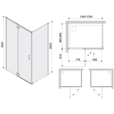 Sanplast Free Line II kabina prysznicowa 90x140 cm prostokątna chrom/szkło przezroczyste 600-261-1160-42-401