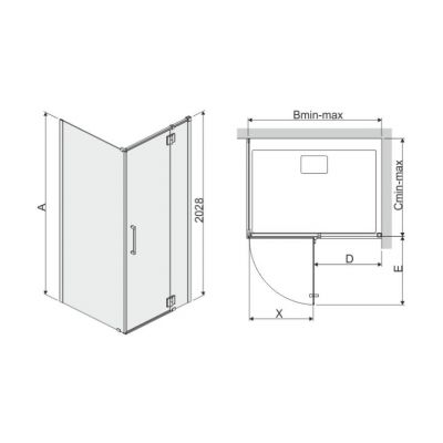 Sanplast Space Line KNDJ2P/SPACE kabina prysznicowa 80x120 cm prostokątna prawa srebrny błyszczący/szkło przezroczyste 600-100-1180-42-401