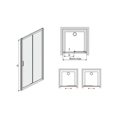 Sanplast TX drzwi przesuwne D2/TX5b-100 srebrny błyszczący/szkło przezroczyste 600-271-1110-38-401