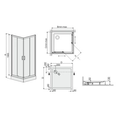 Sanplast TX KN/TX5b-100+Bza kabina prysznicowa 100 cm kwadratowa z brodzikiem srebrny błyszczący/szkło przezroczyste 602-271-0240-38-401