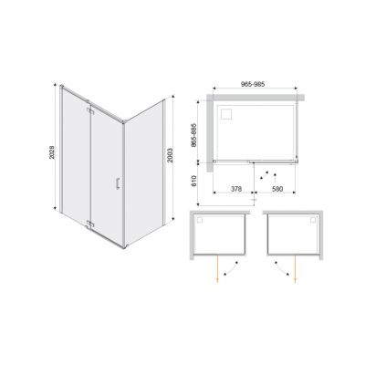 Sanplast Free Line II II KNDJ2/FREEII kabina prysznicowa 90x100 cm prostokątna chrom/szkło przezroczyste 600-261-1120-42-401