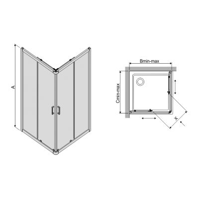 Sanplast TX kabina prysznicowa 80 cm kwadratowa narożna typ KN/TX4b-80 600-271-0020-39-220