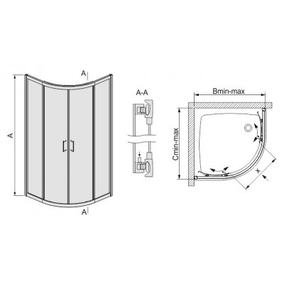 Sanplast Aspira II kabina prysznicowa 80x80 cm półokrągła narożna typ KP4/ASPII biewCC 600-032-0120-01-471
