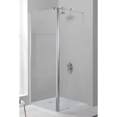 Sanplast Prestige III ścianka prysznicowa 80 cm stała z elementem ruchomym PR2/PRIII biały/szkło przezroczyste 600-073-0970-01-401
