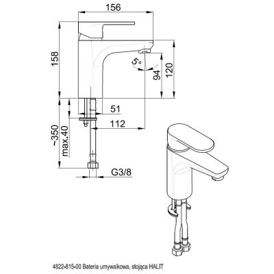 KFA Armatura Halit bateria umywalkowa stojąca chrom 4822-815-00