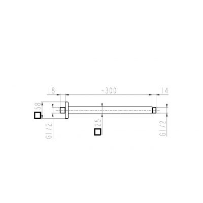 KFA Armatura Hexa Quadro ramię sufitowe 30 cm chrom 835-051-00-BL
