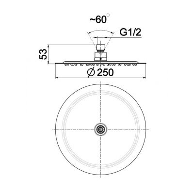 KFA Armatura Hexa Ring deszczownica 25 cm okrągła chrom 842-361-00-BL