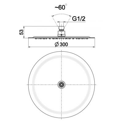 KFA Armatura Hexa Ring deszczownica 30 cm okrągła chrom 842-371-00-BL