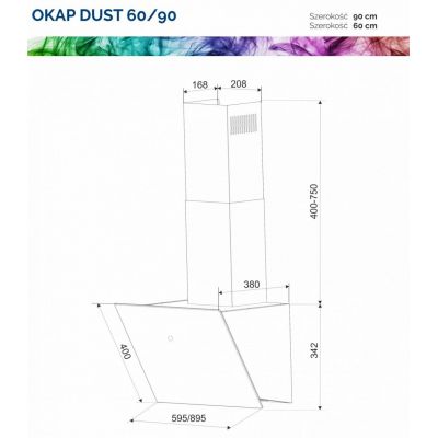 Berg Dust okap kuchenny 90 cm ścienny czarny DUST90BK