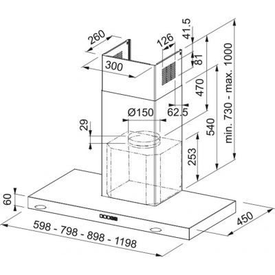 Franke FDF EV8 60 XS okap kuchenny 60 cm przyścienny stal szlachetna 325.0599.575